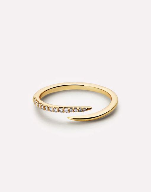 Oren Claw Ring in gold with cubic zirconia stones set on a brass base.