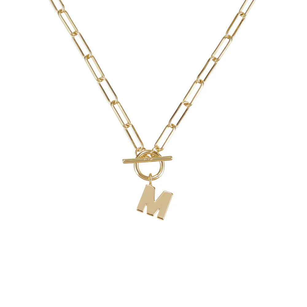Toggle Initial Necklace Gold
