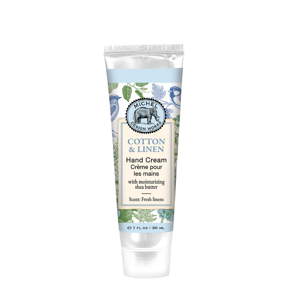 Mini tube hand cream in honey almond scent with shea butter.