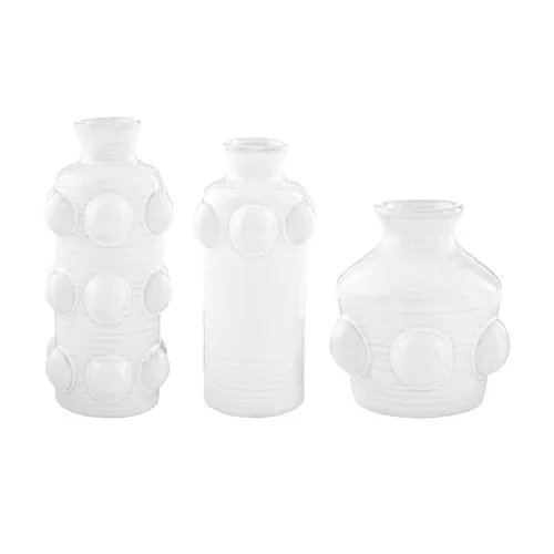 Terra cotta beaded stem vase with textured surface designed for fresh florals and greenery.