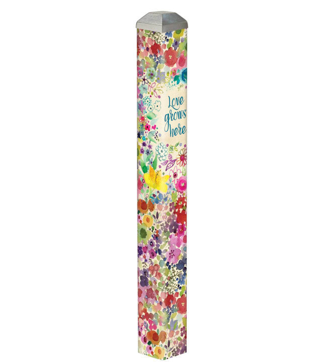 Mini art pole with a square cross-section measuring 16 inches in height.