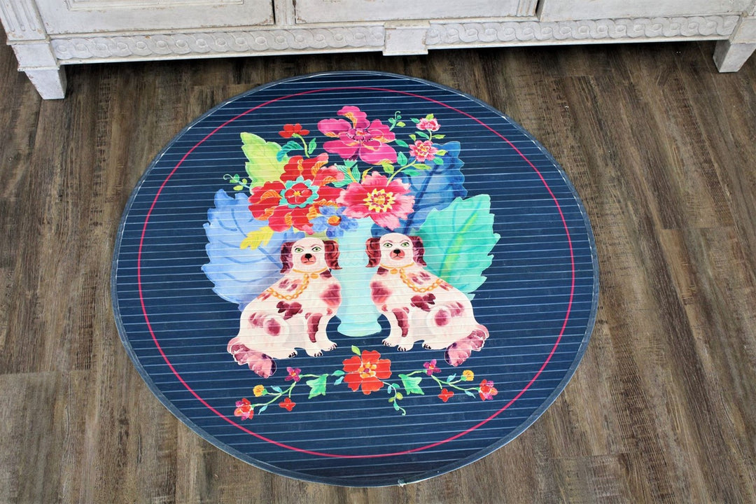 Round Bamboo Mat, Tobacco Leaf Staffordshire