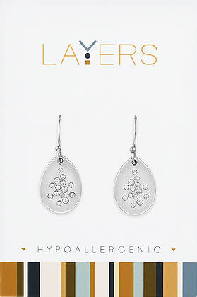 Silver Stardust dangle layer earrings with celestial sparkle
