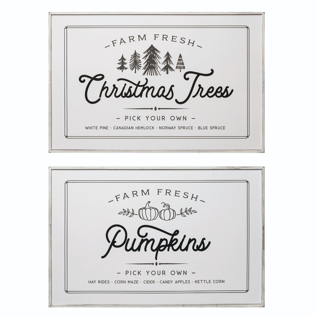 Reversible framed MDF wall decor featuring bold word typography in a natural wood finish.
