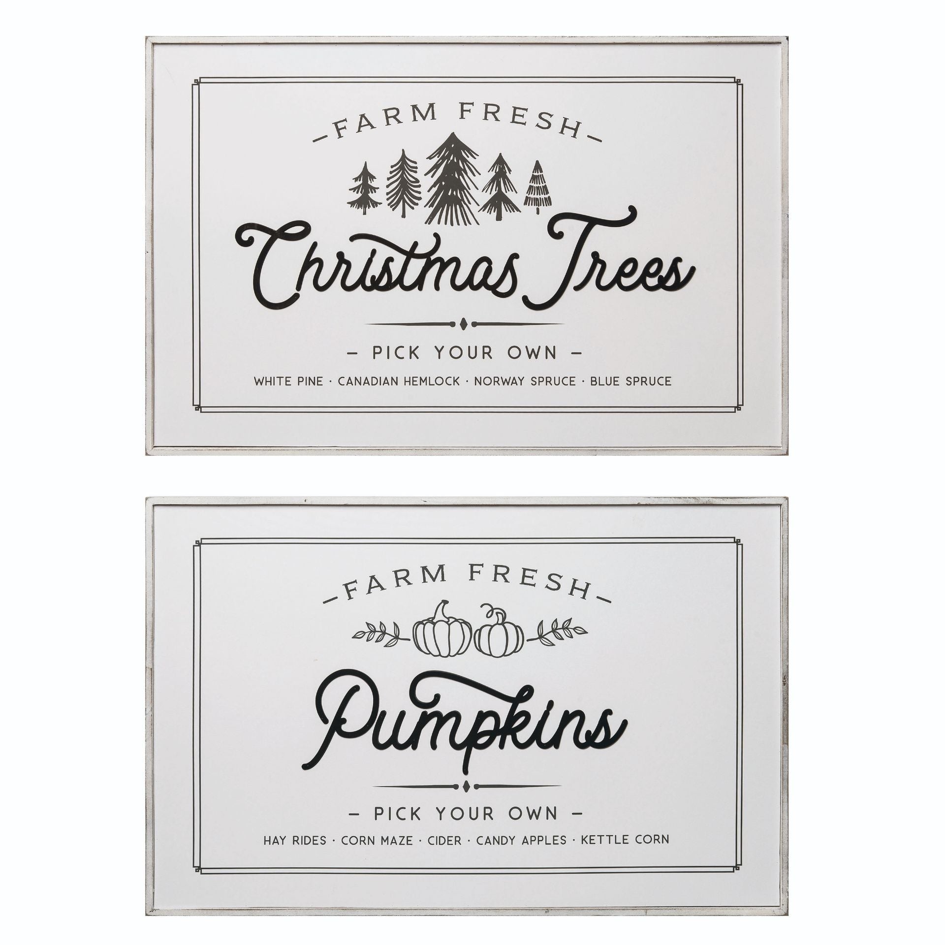 Reversible framed MDF wall decor featuring bold word typography in a natural wood finish.