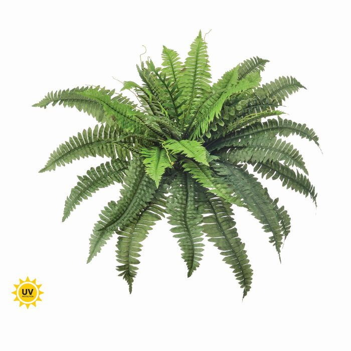 30-inch Uv Estate Boston Fern artificial plant in a dark pot with lush green fronds.