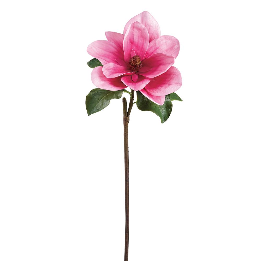 Life-size Magnolia spray in cream-colored Eva plastic with wire stems.