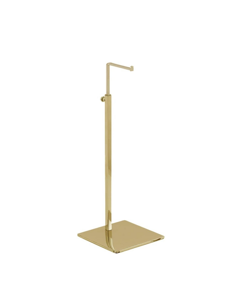 KL Gold Plated Bag Arm stand with adjustable height and square base.