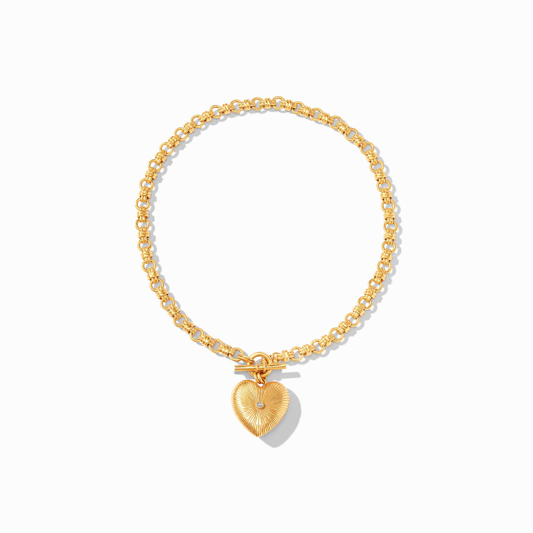 Esme Heart Necklace Gold Cubic Zirconia