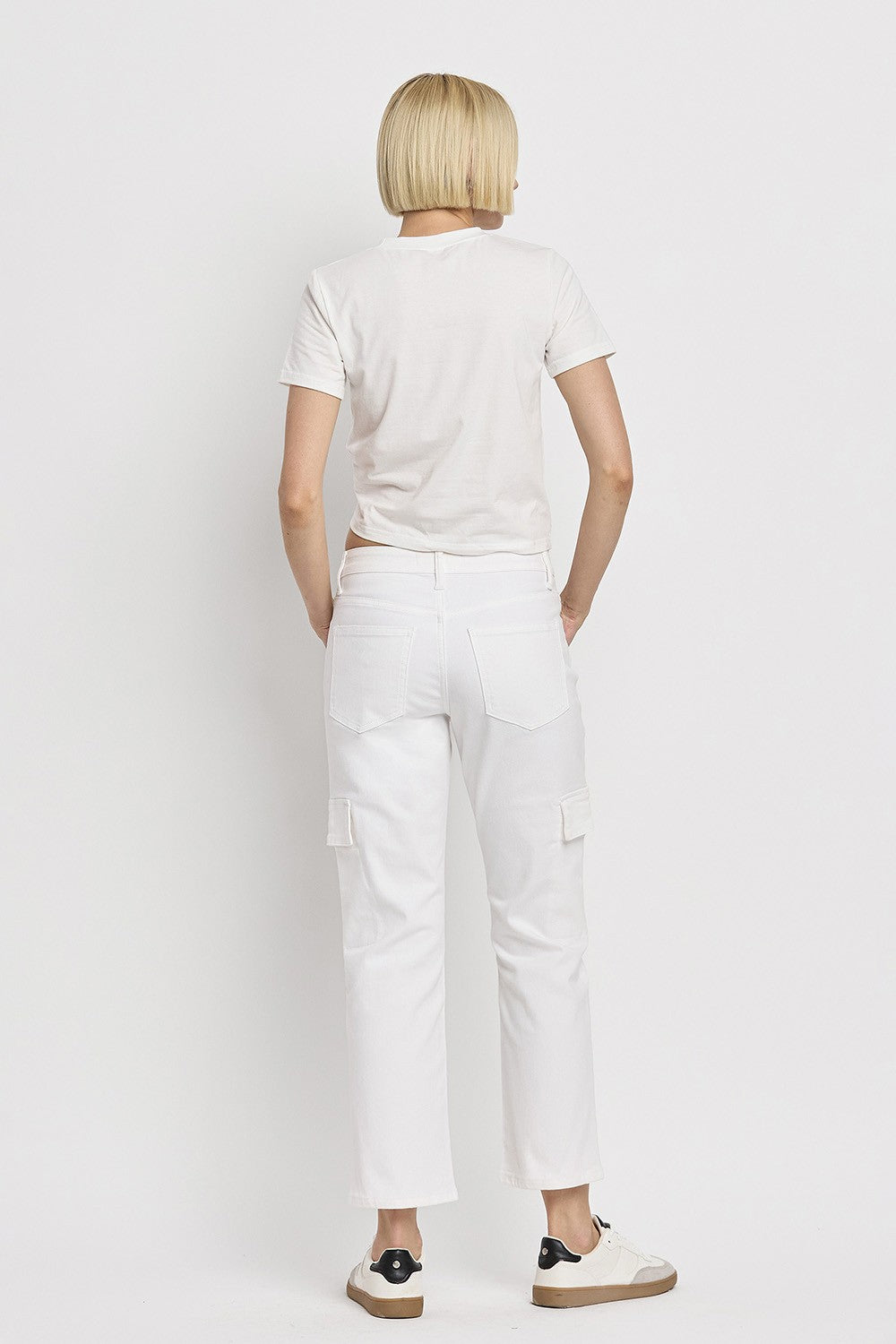 Megan High Rise Crop Cargo Straight Jeans