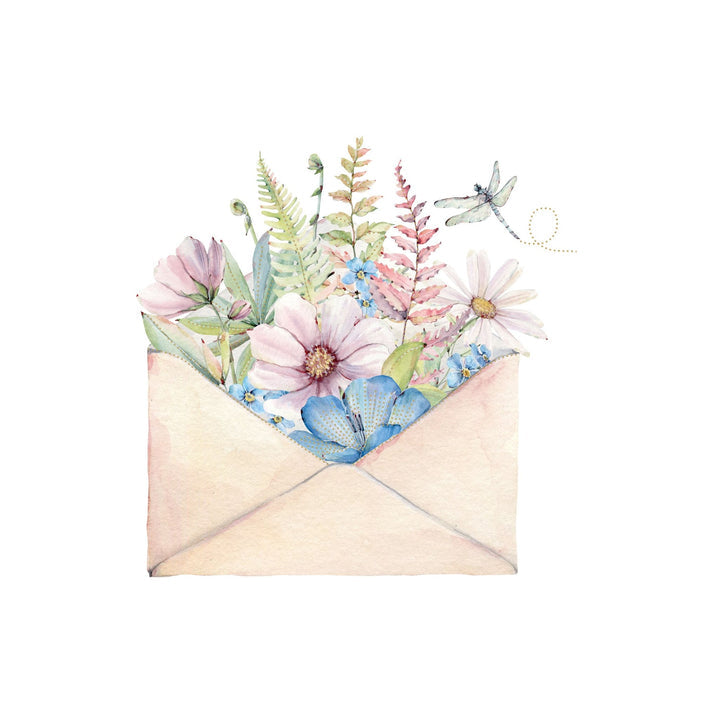 Blank note bouquet with glitter foil refinements