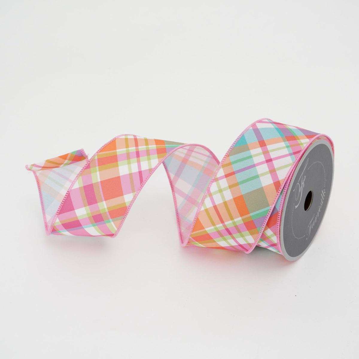 Gumdrop Plaid Ribbon in vibrant multi-color plaid pattern
