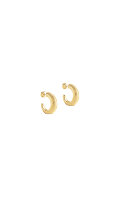A pair of Safari Hoops in 18K gold plated brass with a subtle textured finish.