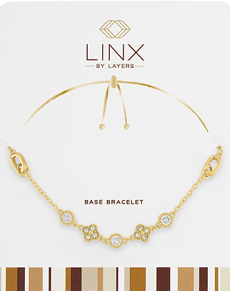 Gold Clover & CZ LINX Base Bracelet with hypoallergenic finish