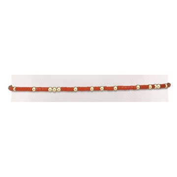 Bright orange Gameday Hope Unwritten bracelet with seed beads on elastic