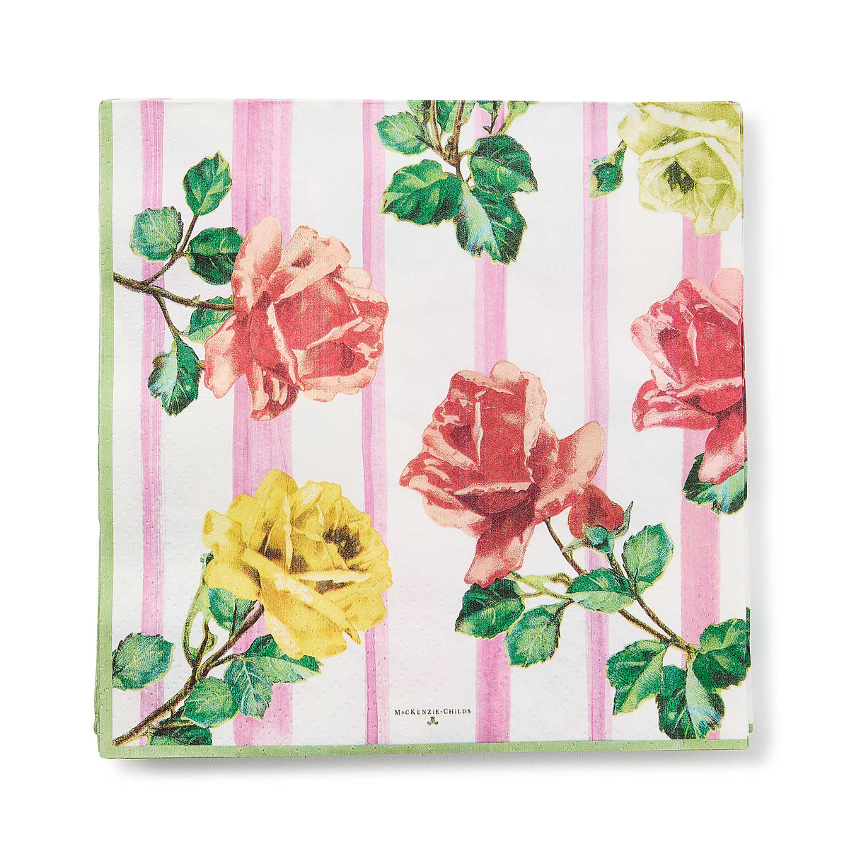 Pack of triple-ply Garden Gala dinner napkins with a floral pattern.