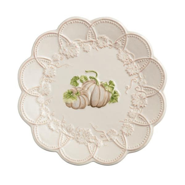 White stoneware Gather salad plate with scalloped edge
