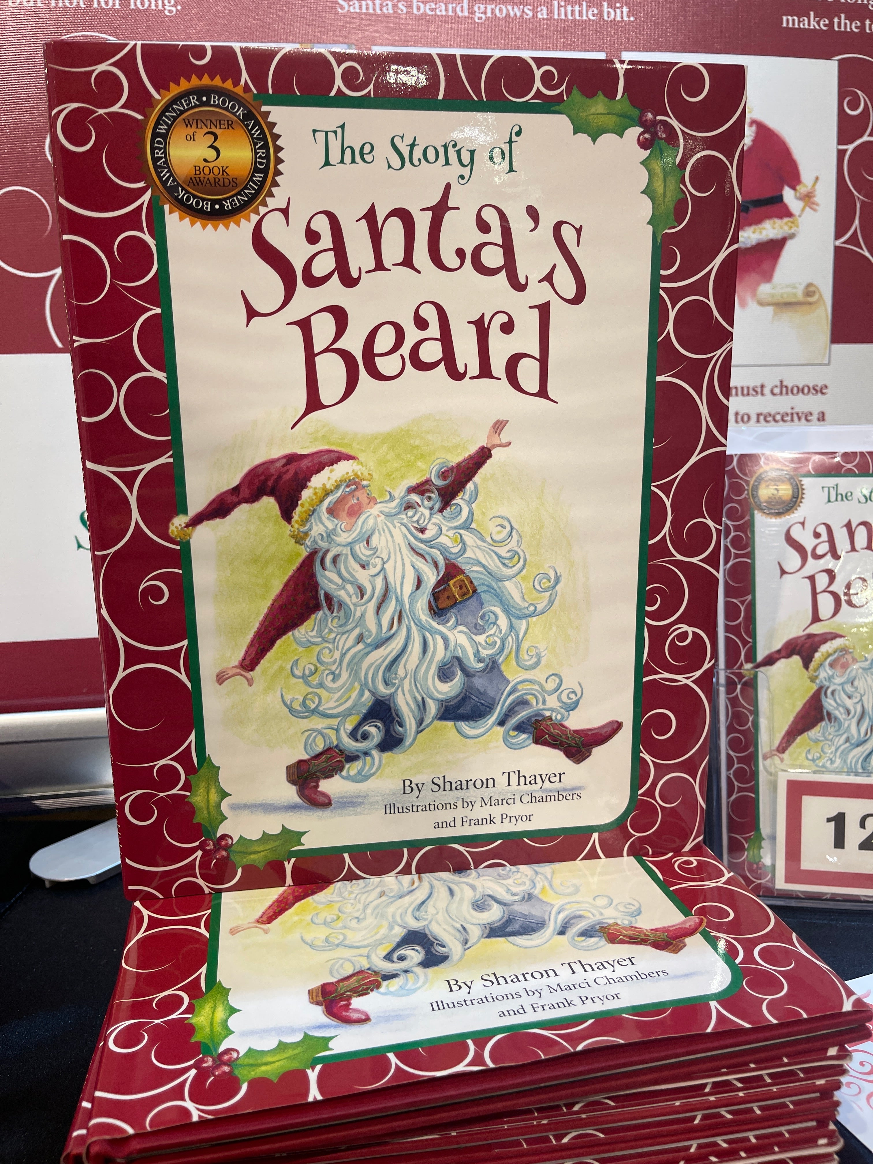 The Story of Santa's Beard book cover with Santa illustration and award winner badge.