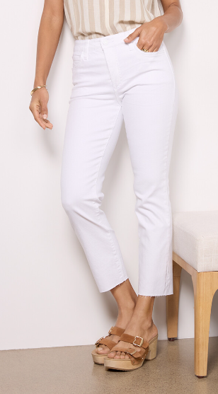 Ava Reese High Rise Fab Ab Ankle Straight Raw Hem