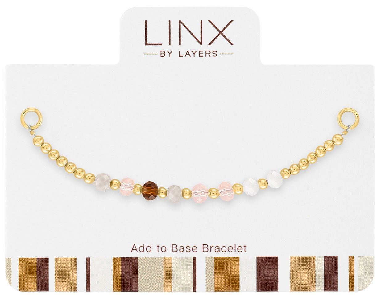 Gold Blush Neutral Mix LINX Add-On with gold beads and faceted blush, brown, and white stones.