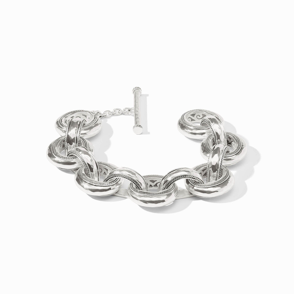 Silver plate Cannes Demi Link bracelet with toggle clasp