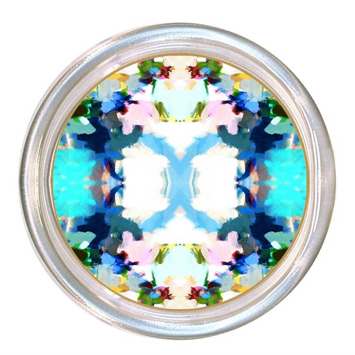 Glass coaster with a high rim to prevent spills, featuring black velvet backing.