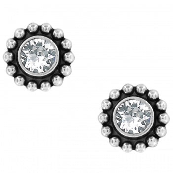 Brighton Twinkle earrings featuring a sparkling clear crystal stone set in silver-tone metal with an elegant drop silhouette.