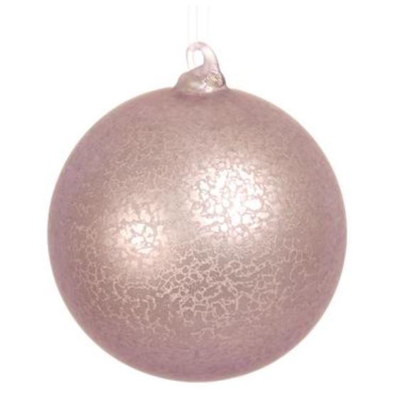 Lilac glass ball ornament with a smooth spherical shape.