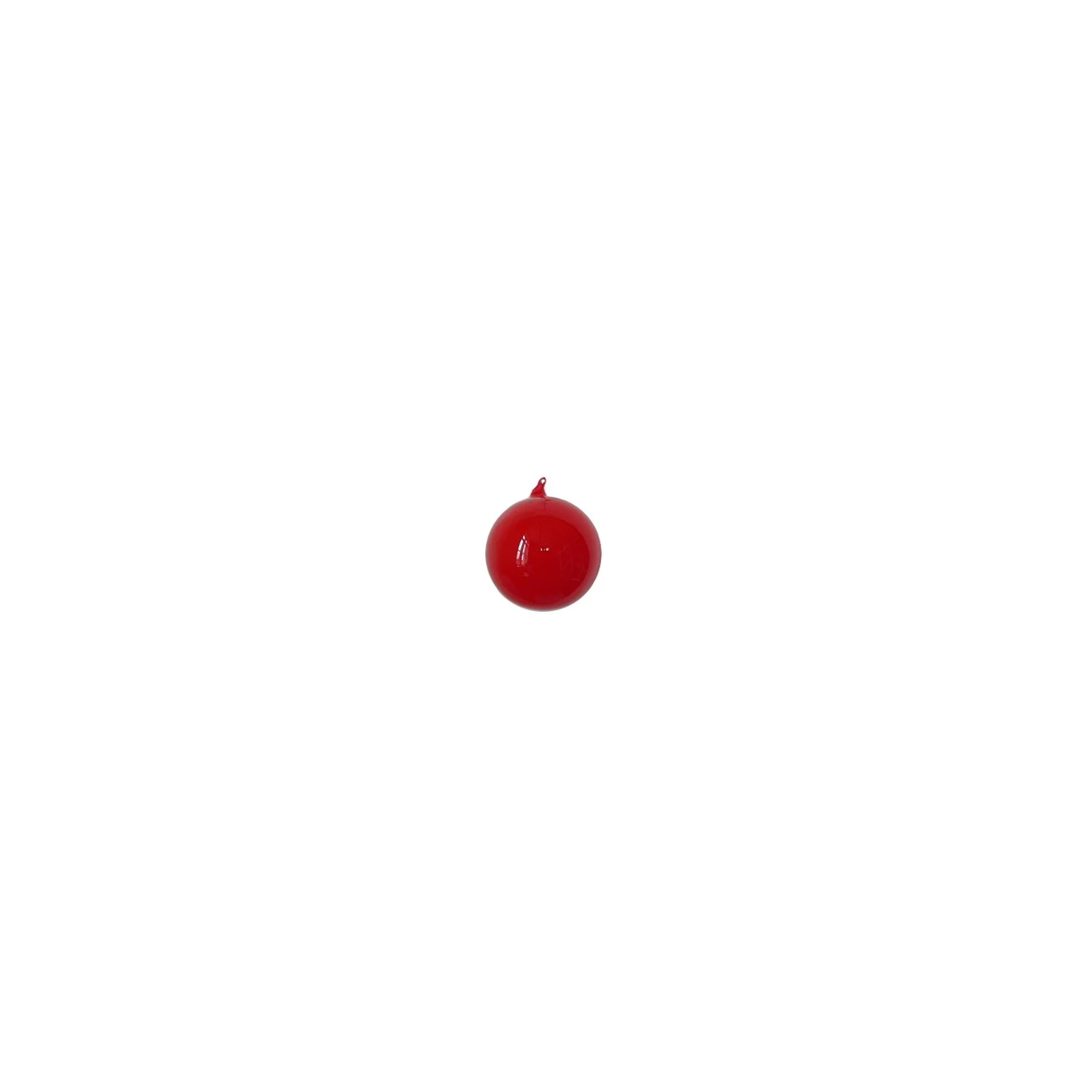 150mm classic red bubblegum glass ball ornament with a high-gloss finish and hanging loop.