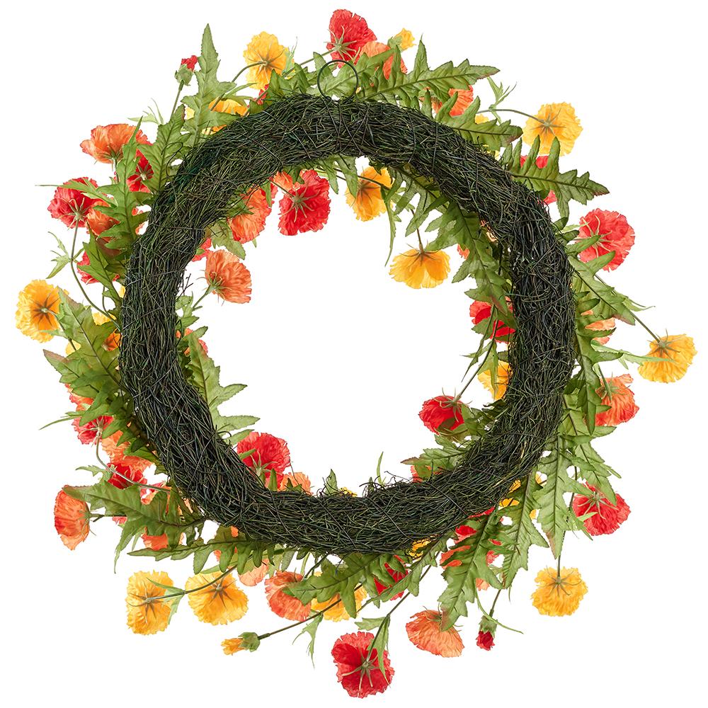 26" Poppy Wreath Mixed