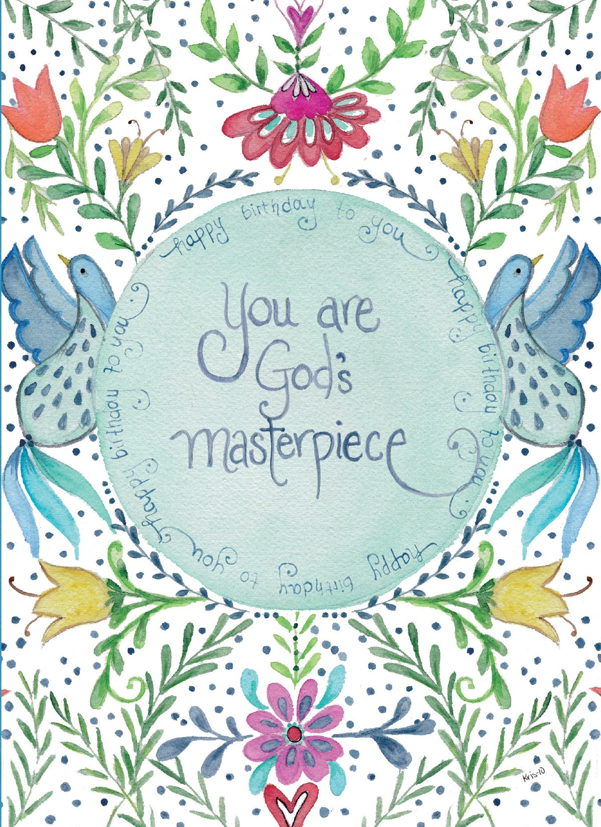 A6 birthday card with matching envelope featuring Psalm 139:14 scripture and 'fearfully and wonderfully made' text.