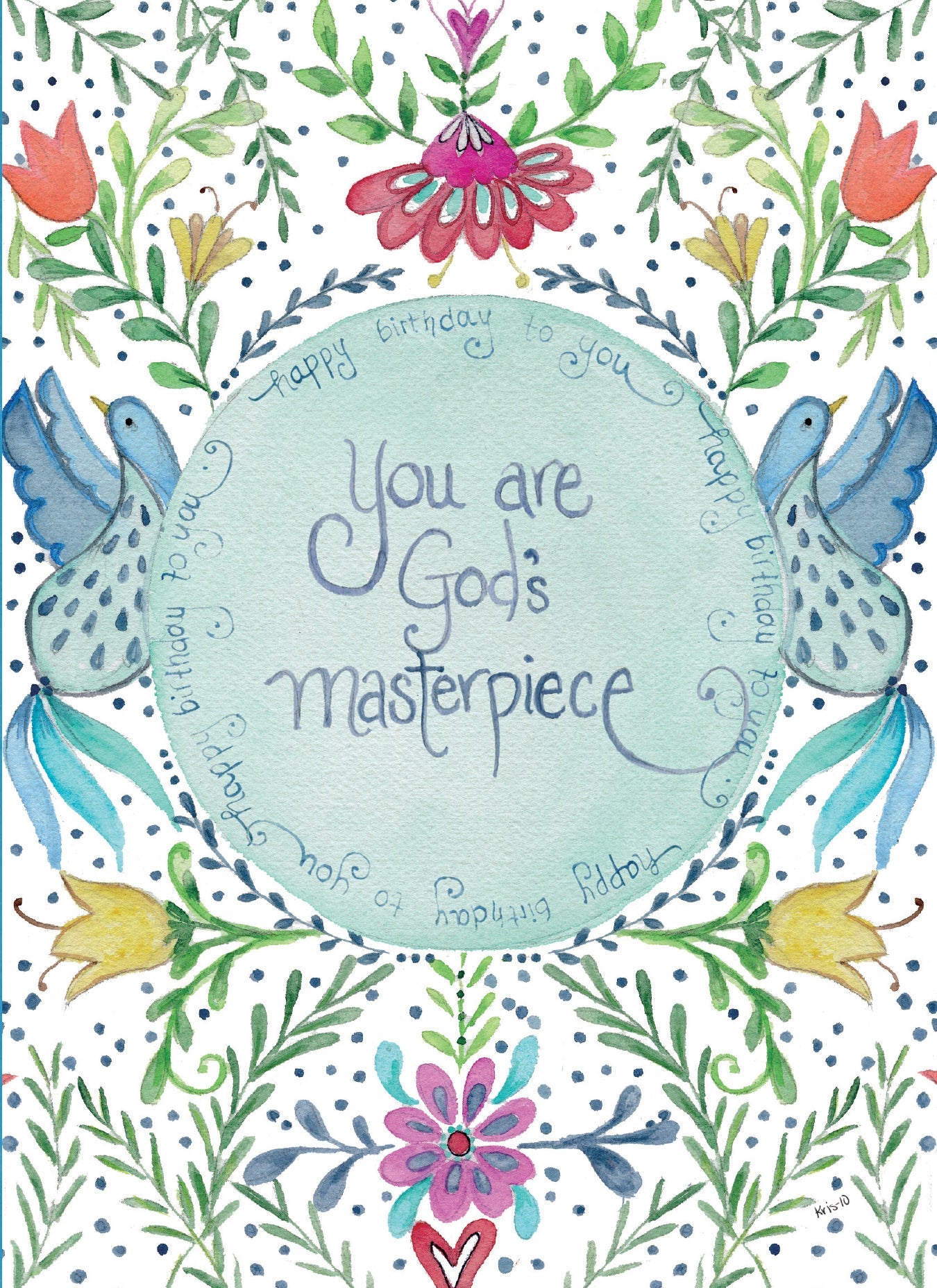 A6 birthday card with matching envelope featuring Psalm 139:14 scripture and 'fearfully and wonderfully made' text.