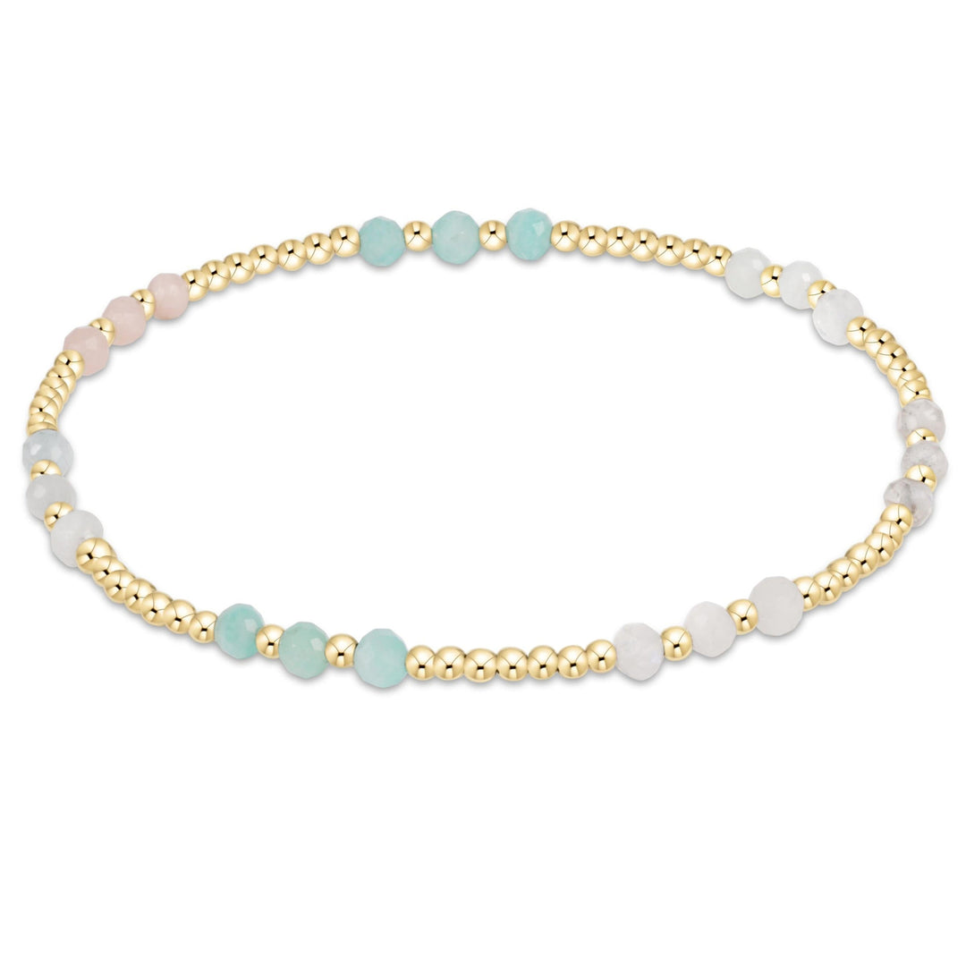 Gemstone Gold Joy Pattern 3MM Bead Bracelet