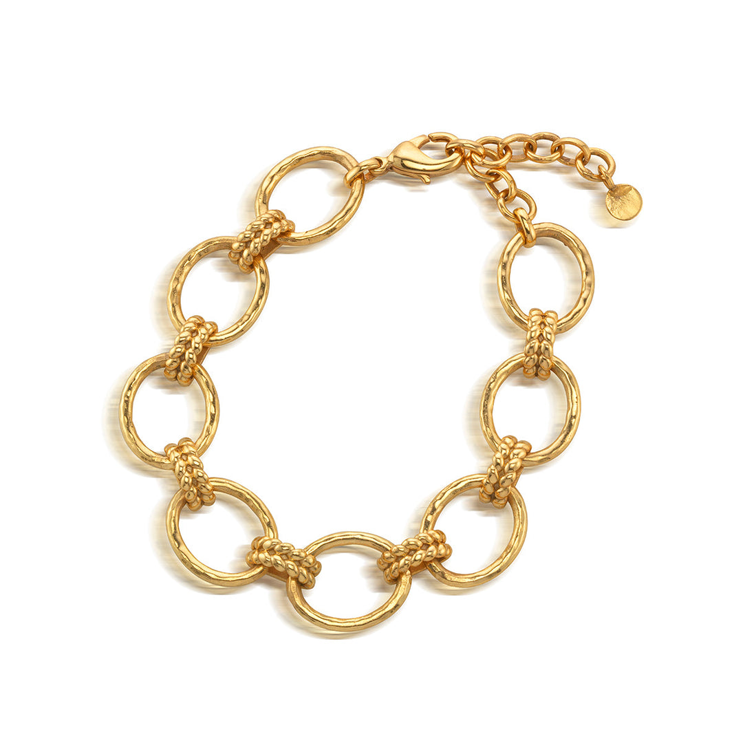 Cleopatra Grande Link Bracelet, 7+1.5" - Gold