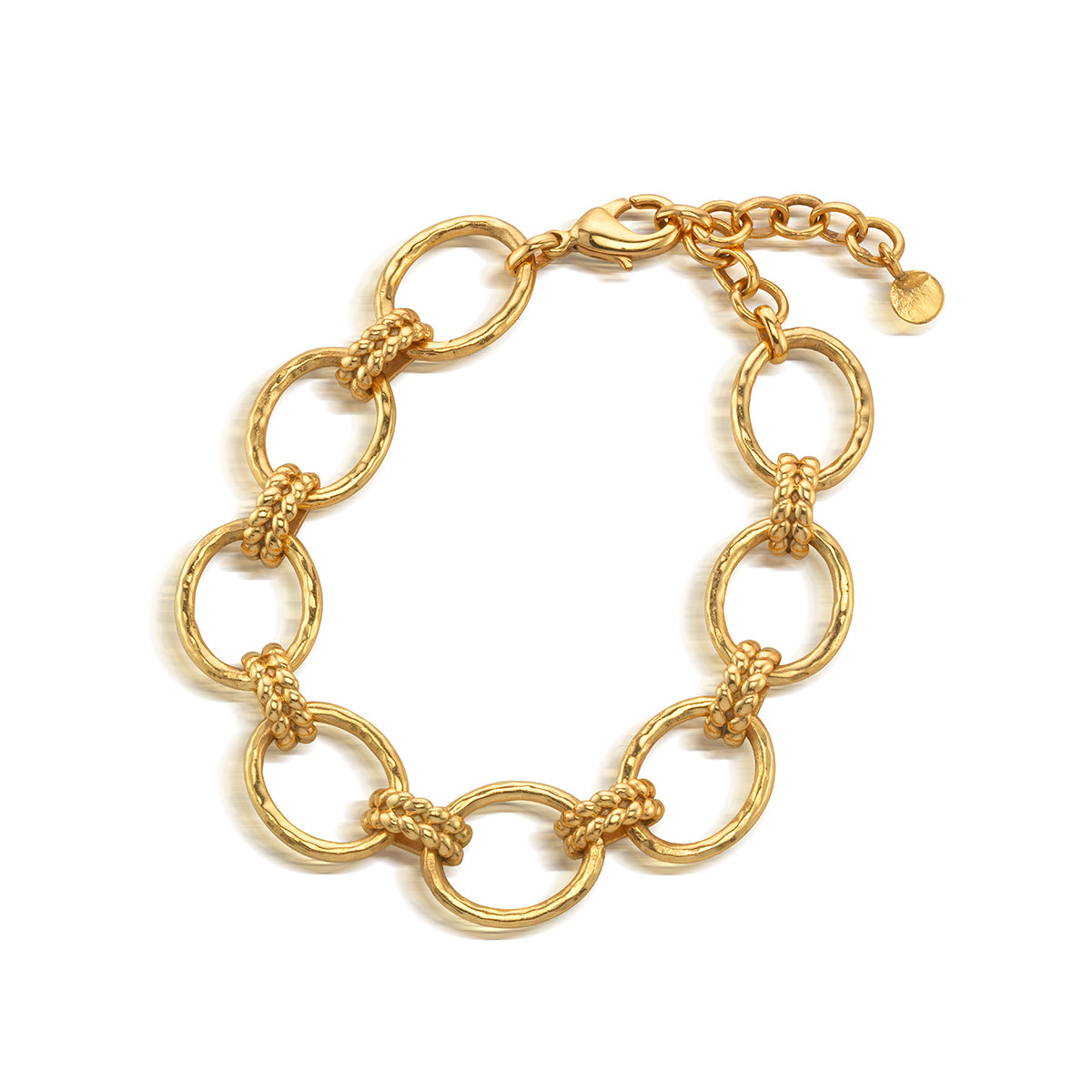 Gold-plated brass Cleopatra Grande link bracelet featuring a delicate chain pattern.