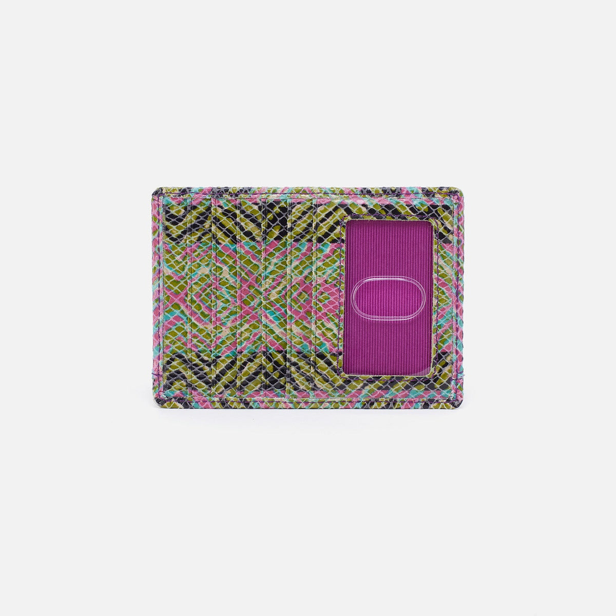 Brushed nickel Euro Slide passport holder with ID slot, card slots, slip pocket, and zip pocket.