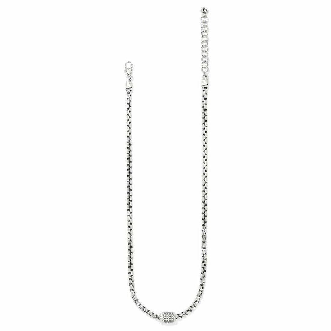 Silver Meridian Solis necklace featuring a delicate chain with an oval pendant.