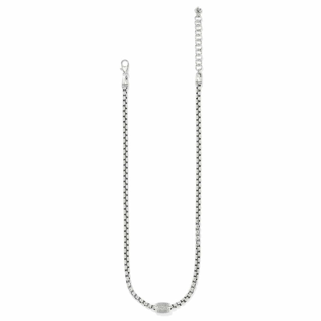 Silver Meridian Solis necklace featuring a delicate chain with an oval pendant.