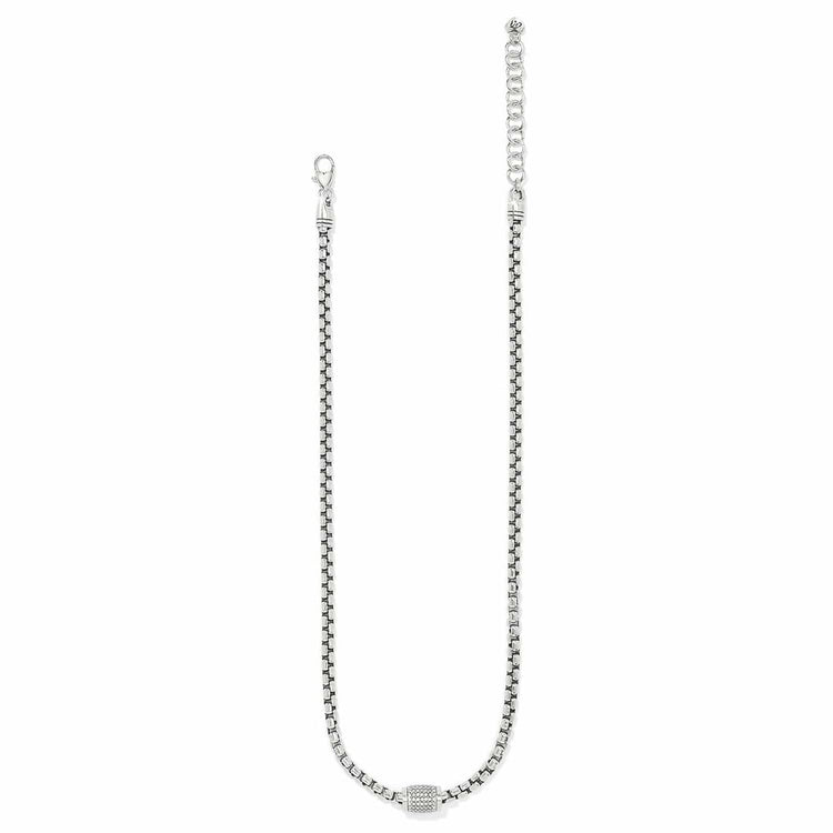 Silver Meridian Solis necklace featuring a delicate chain with an oval pendant.