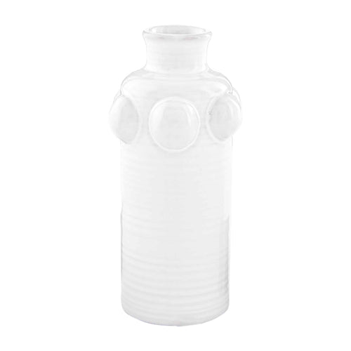 Terracotta beaded stem vase with classic silhouette designed for fresh florals