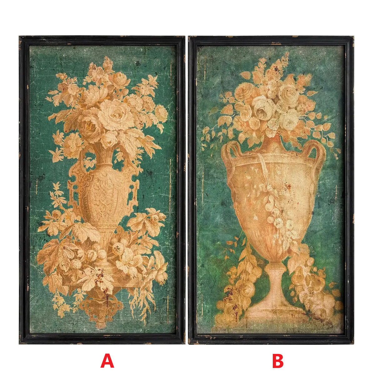 Framed floral art print titled Grand Hotel with botanical illustration in muted tones on white background.