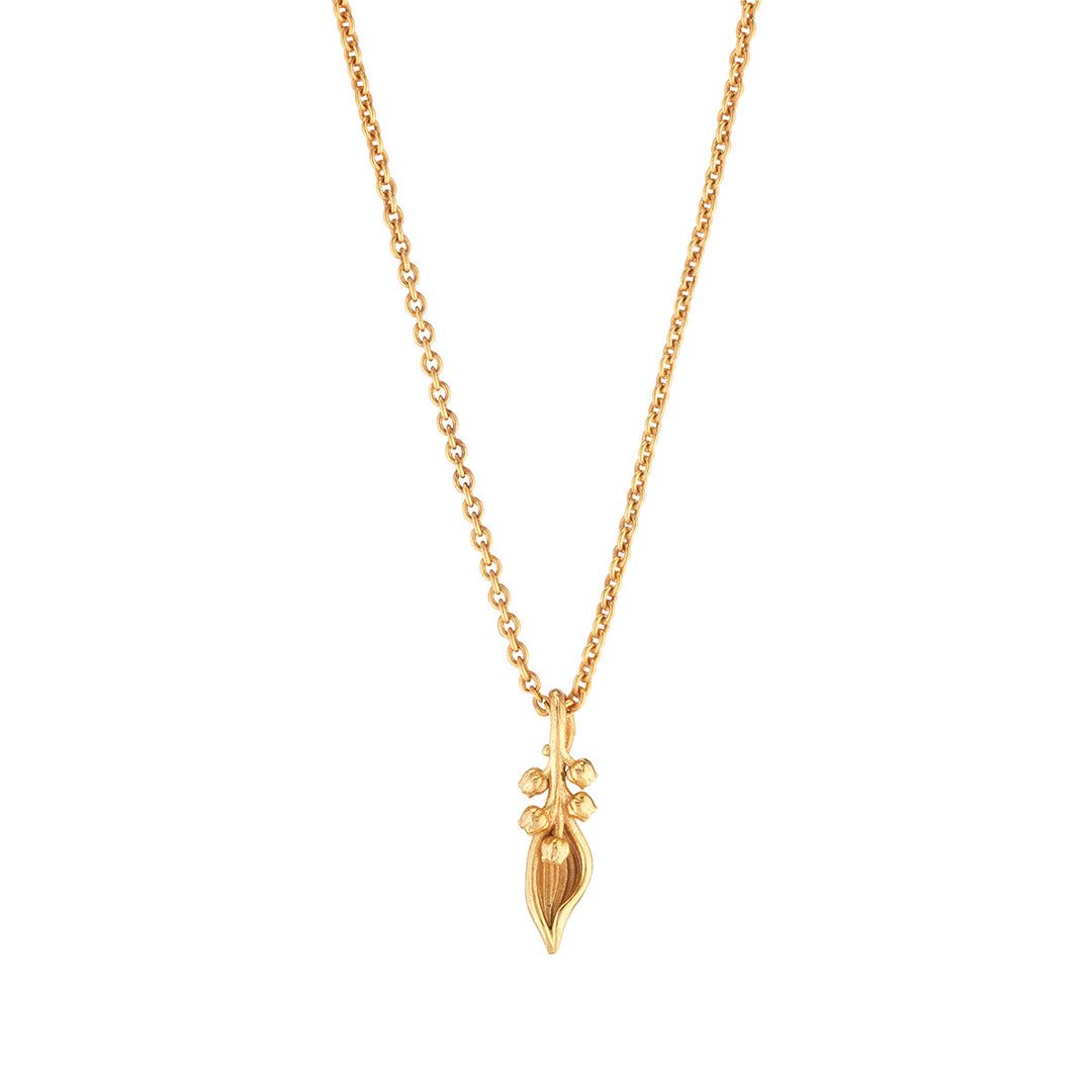 Meadow Walk Lily Charm Necklace - Gold