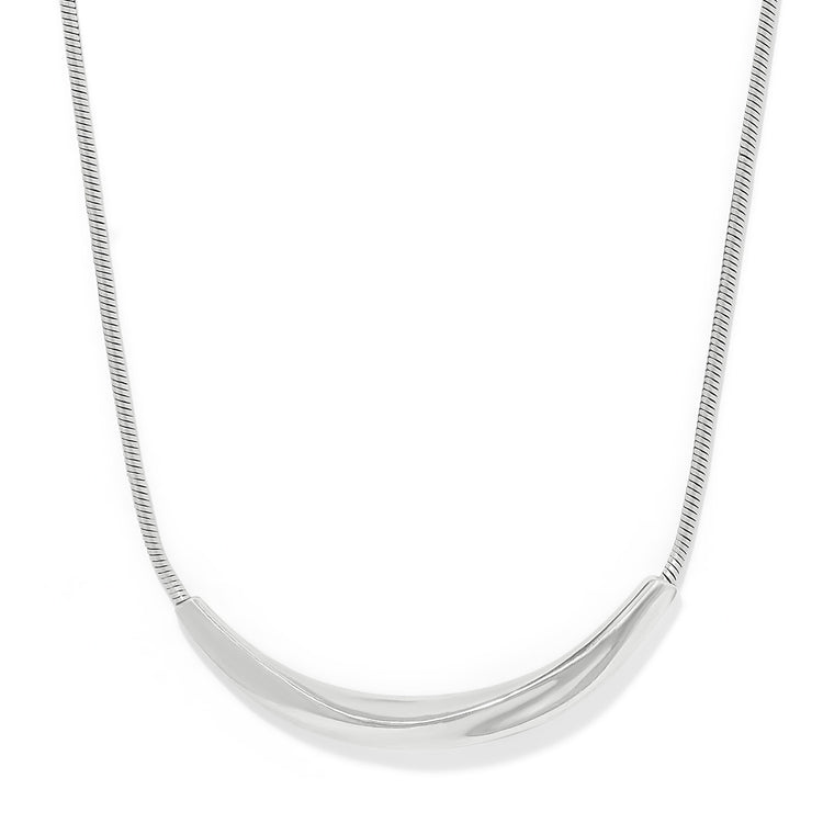 Silver plated adjustable necklace with a pendant drop featuring the Cascade Rio Crest design.