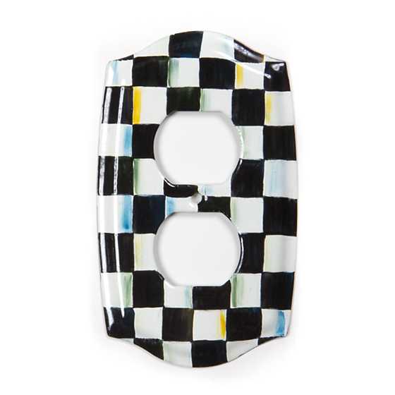 Courtly Check Enamel Double Outlet Cover