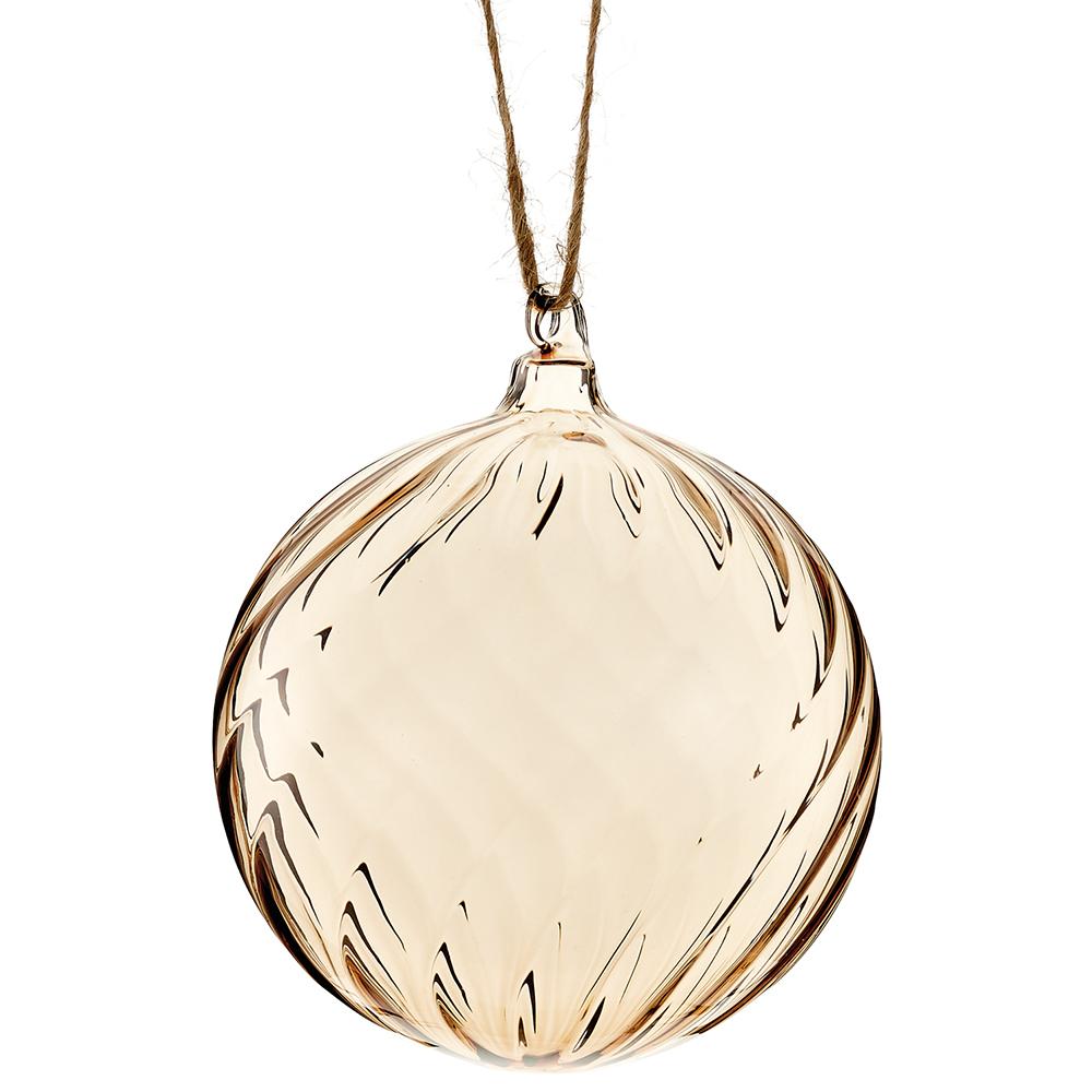 4” Glass Ball Ornament Brown Light