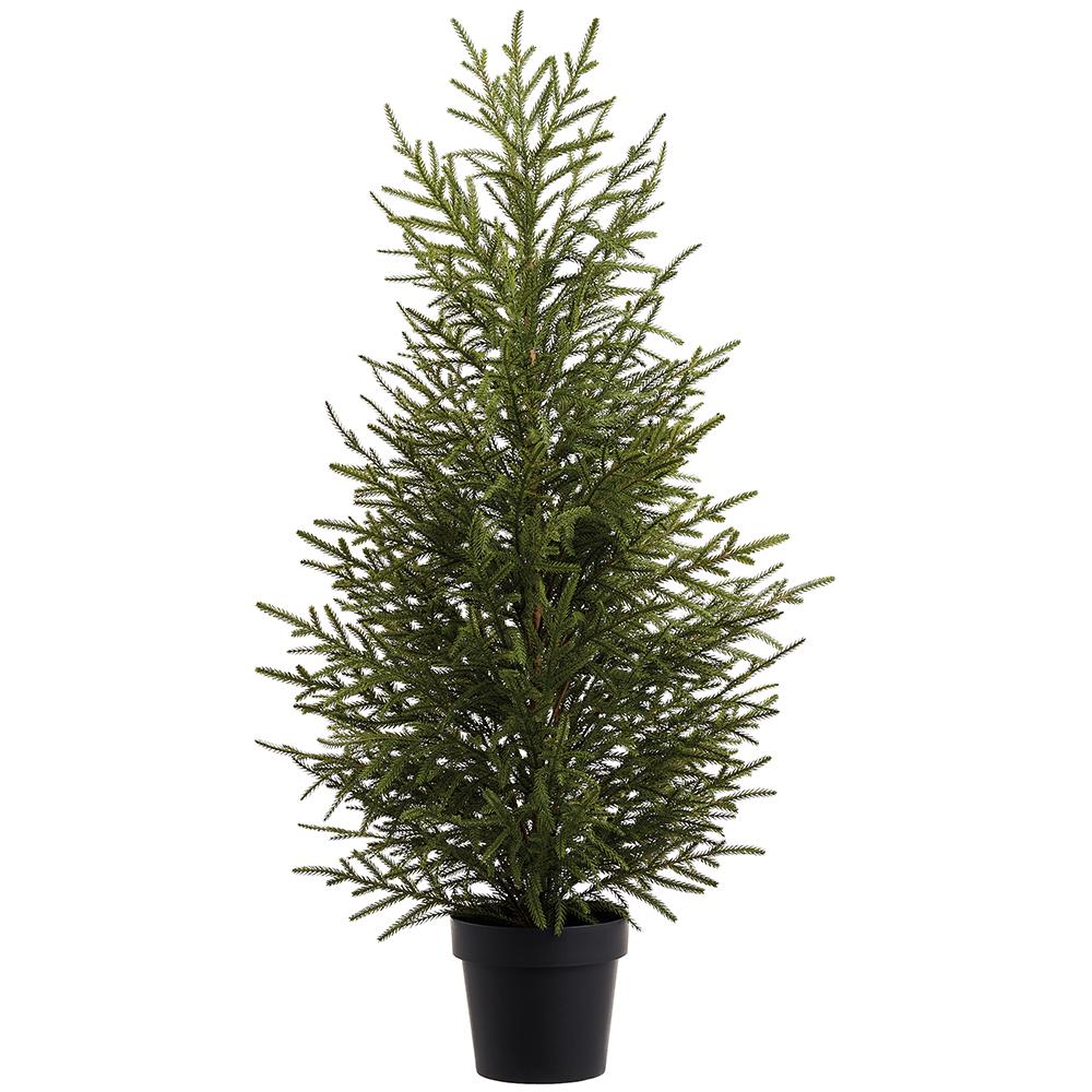 46-inch lifelike green cypress tree in a black plastic pot.
