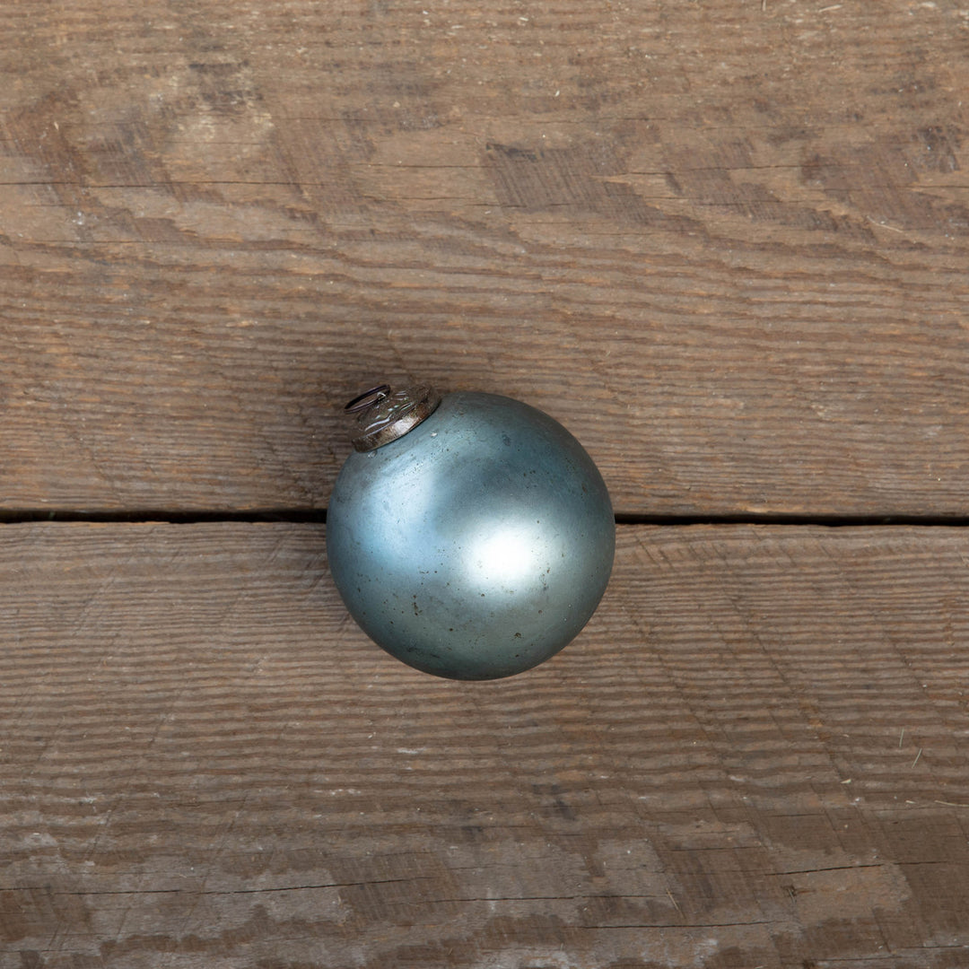 Antique Matte Blue Kyanite Glass Ball Ornament, Medium