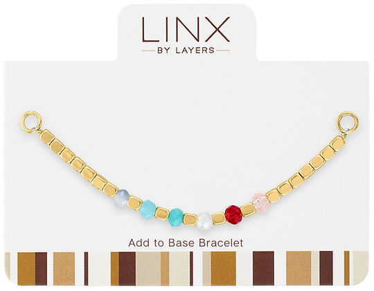 Gold Rainbow Facet LINX Add-on charm with hypoallergenic finish.