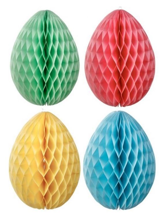 Hanging paper Easter egg measuring 12.5 inches with a classic silhouette.