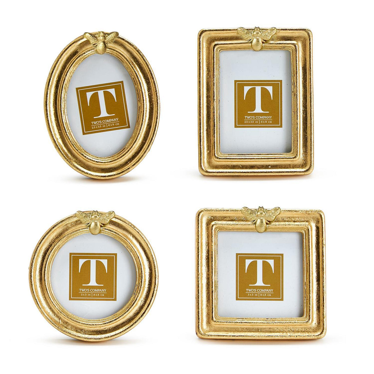 Golden Bee gold leaf finish photo frame with easel stand